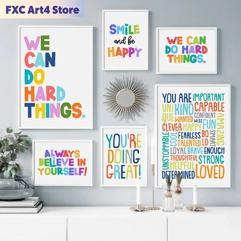 Kids Education Yes - Frameless Positive Kid Classroom Wall Picture