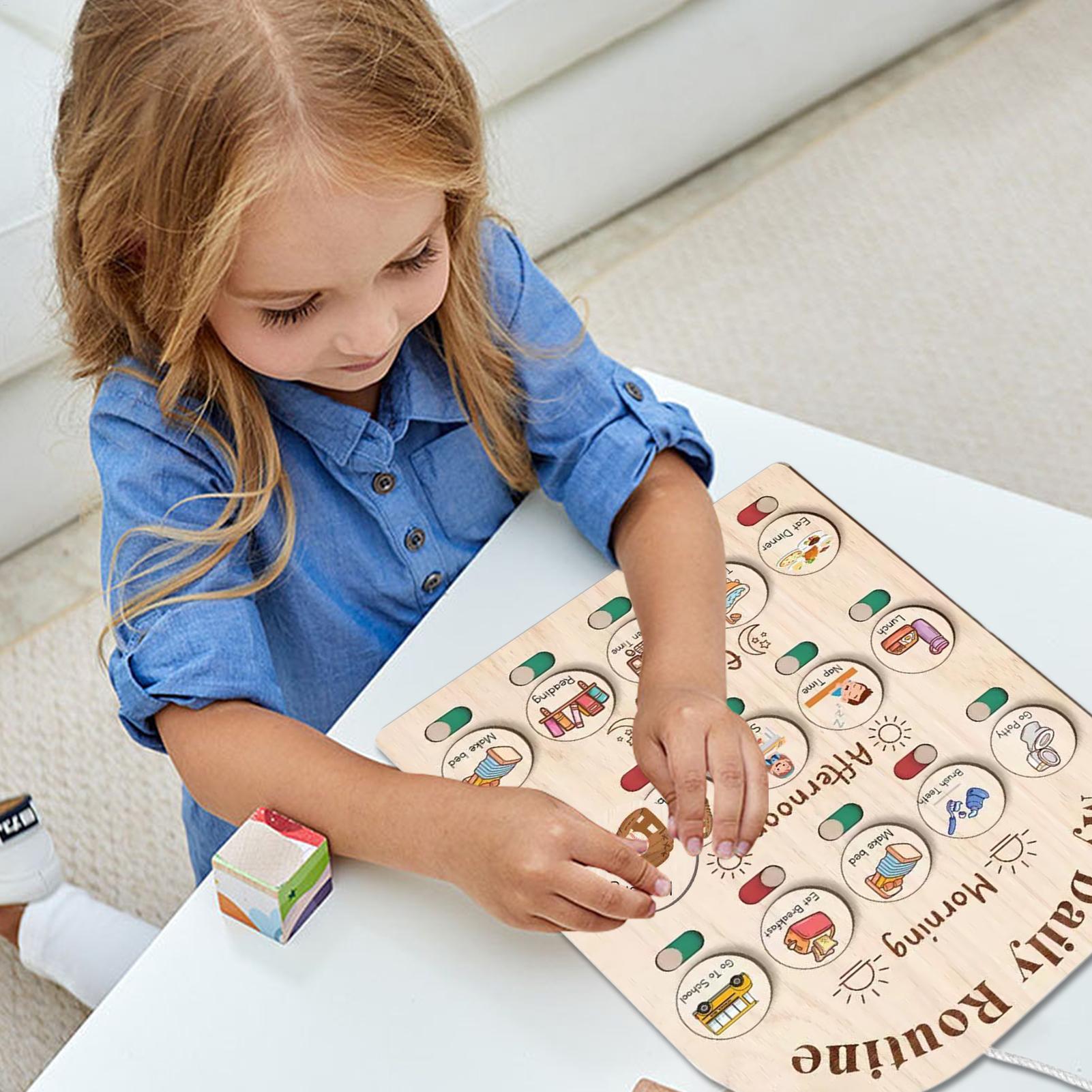 Kids Education Charts - Routine Chart for Kids Morning Bedtime