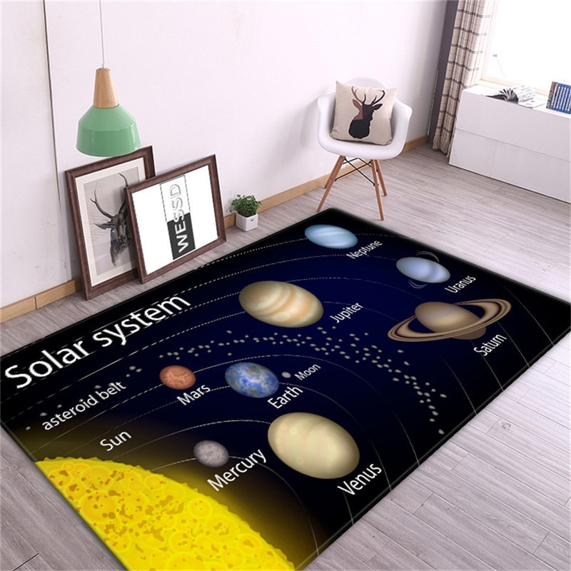 Kids Education System - Solar System Planets Kids Area Rug