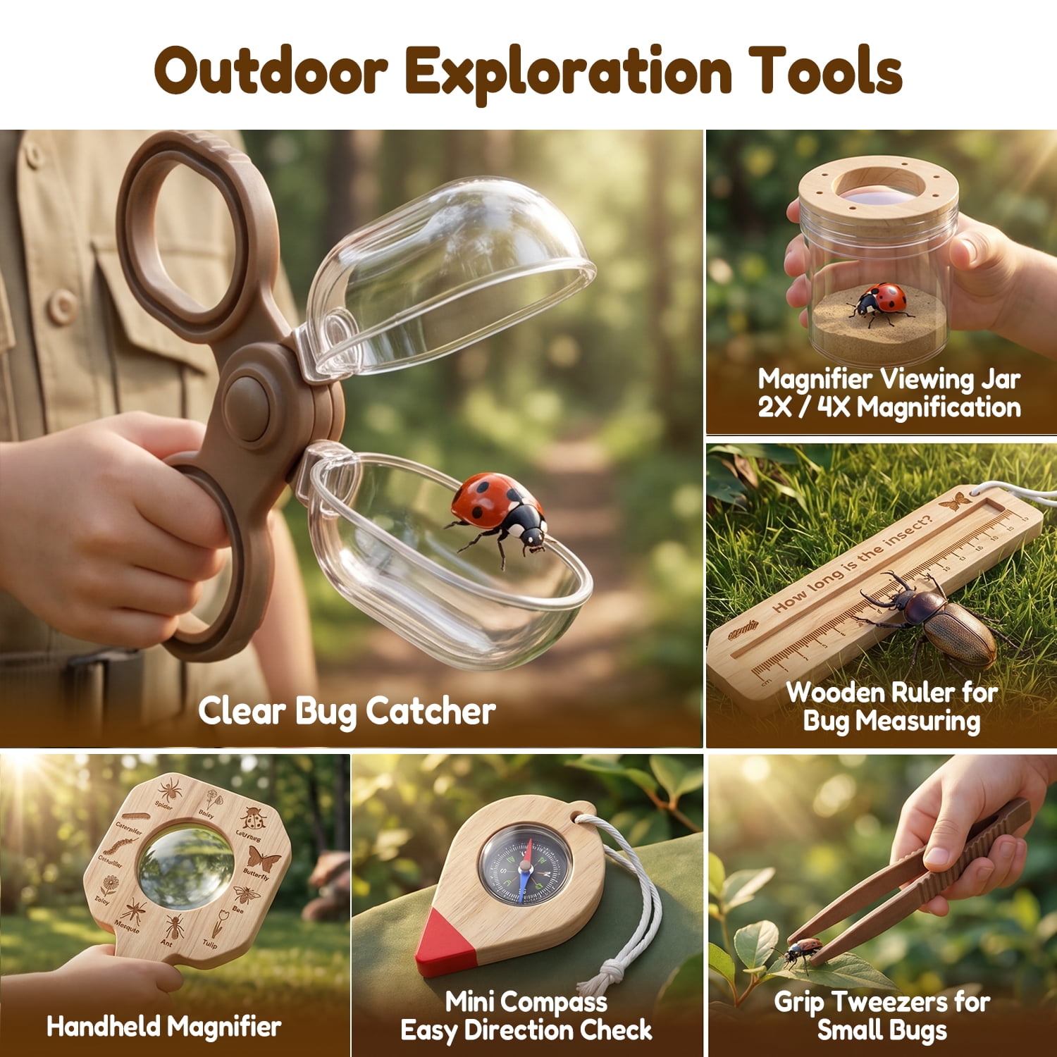 Wooden Bug Catching Kit With T - Kids Education Gift 리뷰 및 가격