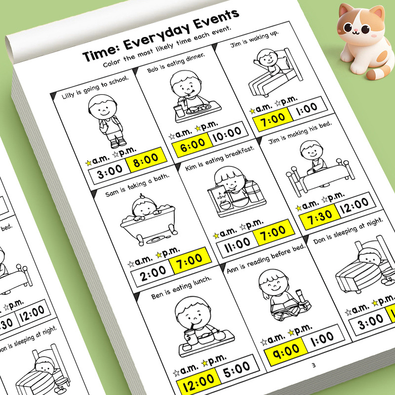 Kids Telling Time Educational  - Kids Education Worksheet 리뷰 및 가격