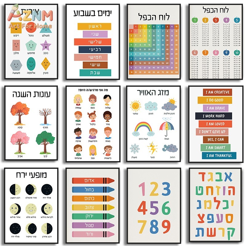 AZNM Hebrew Educational Kids C - Kids Education Charts 리뷰 및 가격