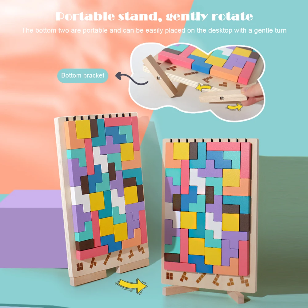 3D Wooden Tetris Puzzle - Kids - Kids Education Level 리뷰 및 가격