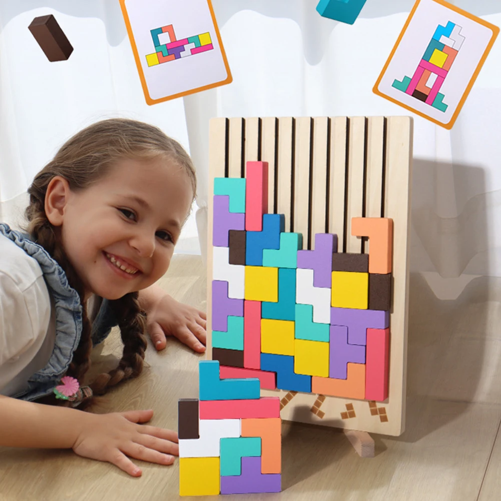 3D Wooden Tetris Puzzle - Kids - Kids Education Level 리뷰 및 가격