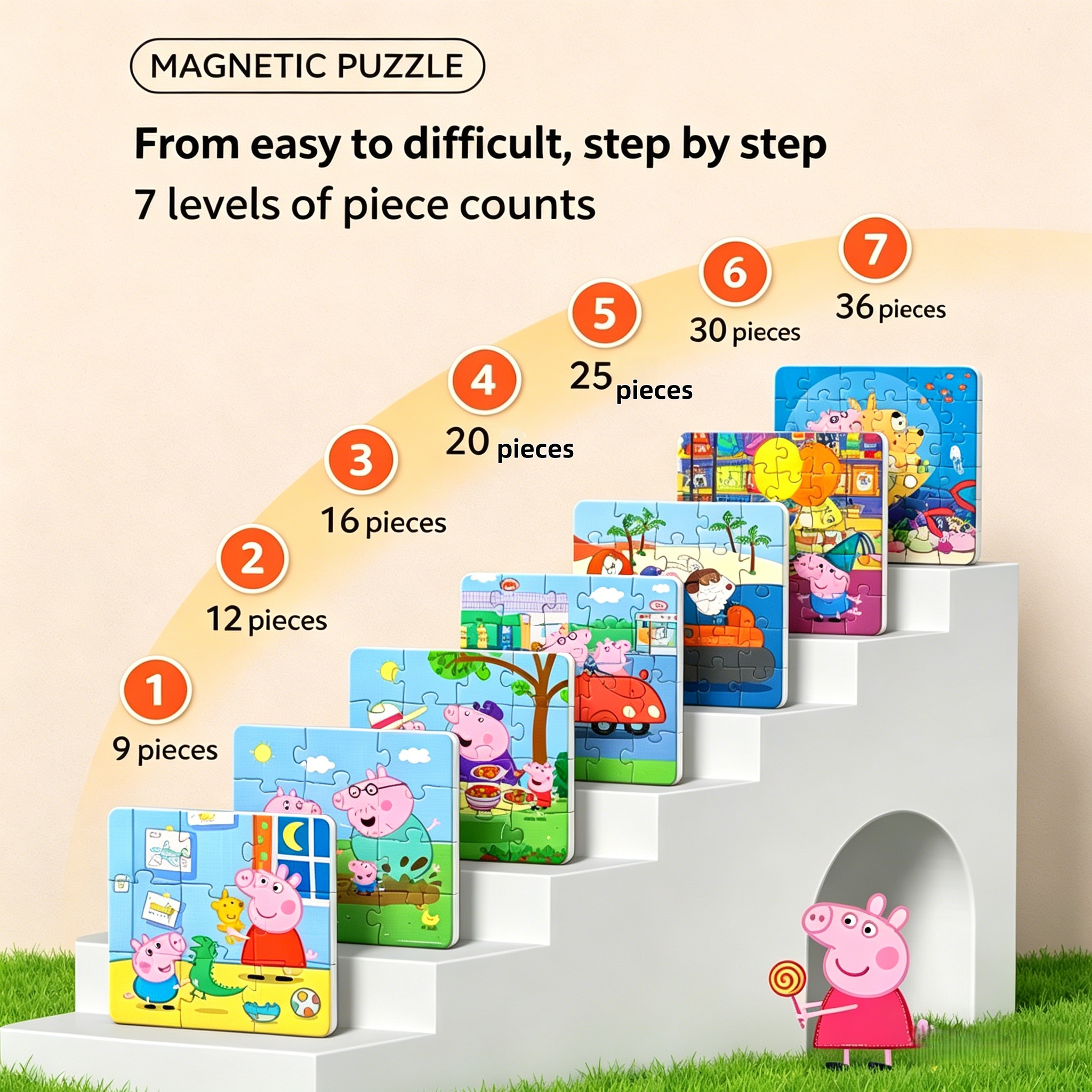 Peppa Pig Magnetic Puzzles for - Kids Education Level 리뷰 및 가격