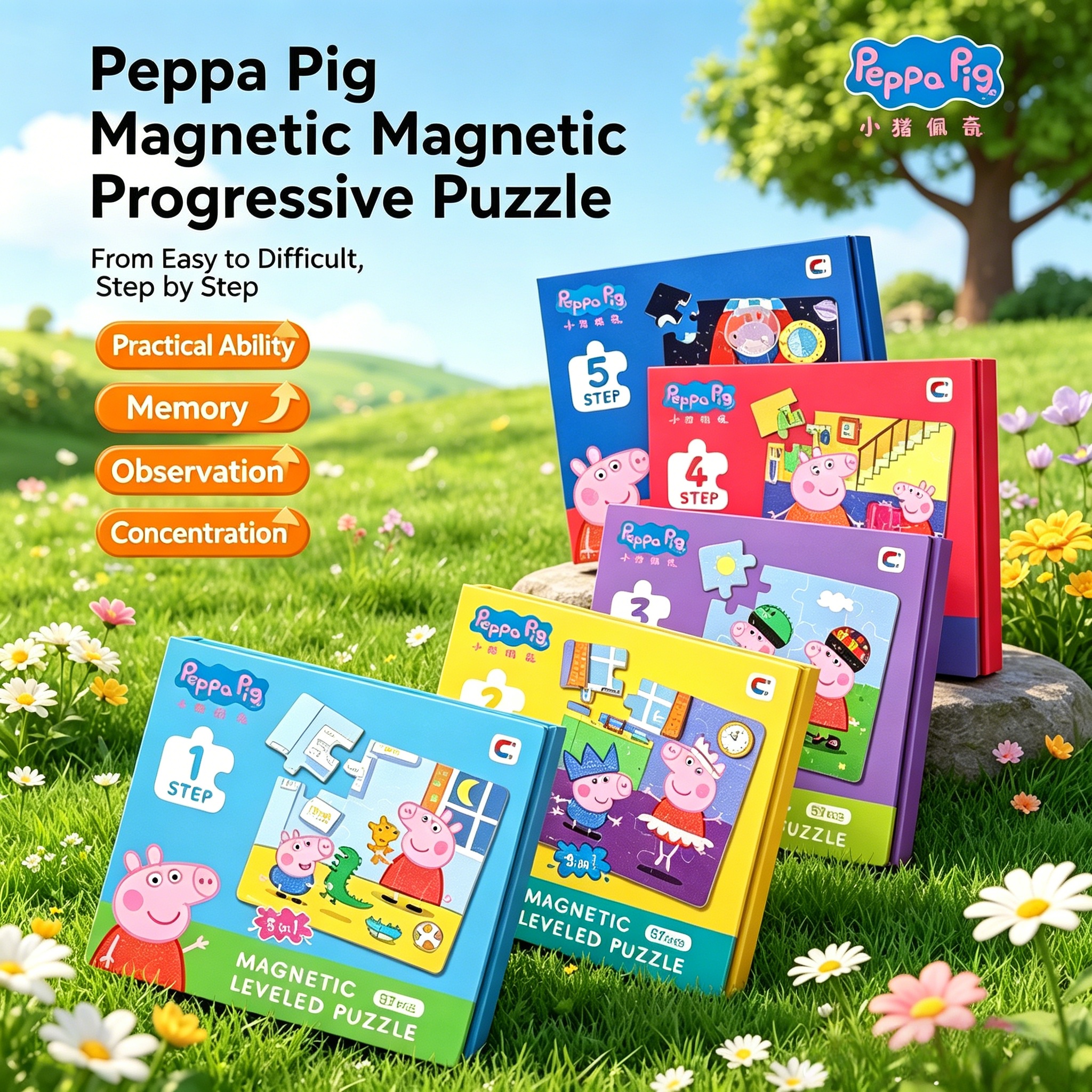 Peppa Pig Magnetic Puzzles for - Kids Education Level 리뷰 및 가격